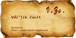 Válik Zsolt névjegykártya